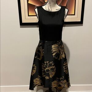 Black and Gold Floral Dress